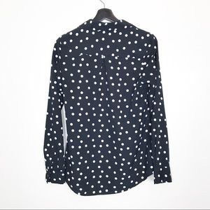 Merona Tops - Merona Navy White Polka Dot Button Down Blouse S Merona Tops - Merona Navy White Polka Dot Button Down Blouse S